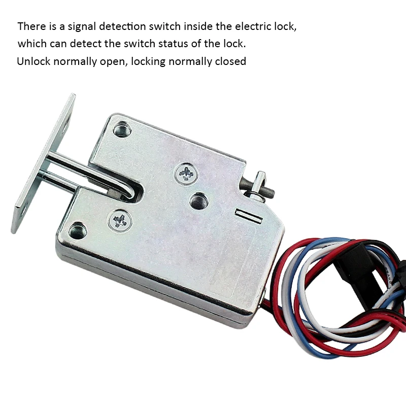 Hazmemejor Electric Tongue Lock DC 12V Small Size Solenoid Electromagnetic Electric Control Cabinet Drawer Lock 