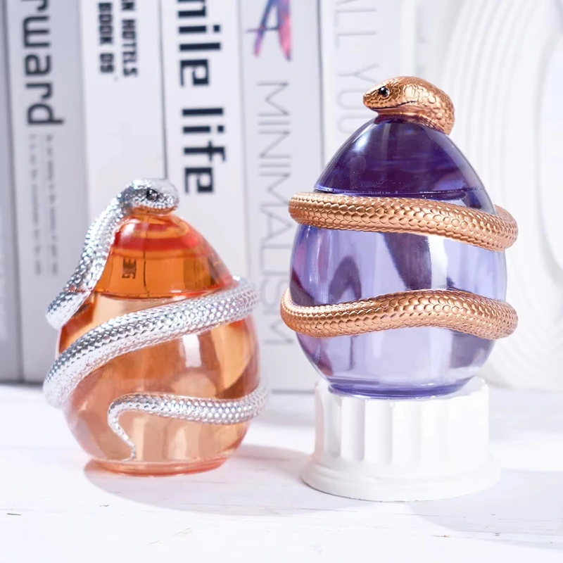 실리콘 뱀알 모양 레진 몰드 뚜껑 포함 실리콘 용기 몰드 3D 수직 동물 에폭시 몰드 DIY 쥬얼리 보관함