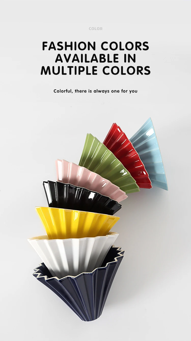 Keramik Kaffeefilter Tasse handgemachte Origami Blumen form Trichter Tropf Cafe Kuchen Tasse nach Hause Barista Zubehör Kaffee Werkzeuge – Detail 3