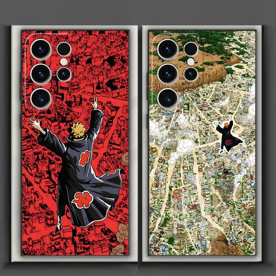 Black Soft Phone Cover Case with Anime Cool Pain Akatsuki Design