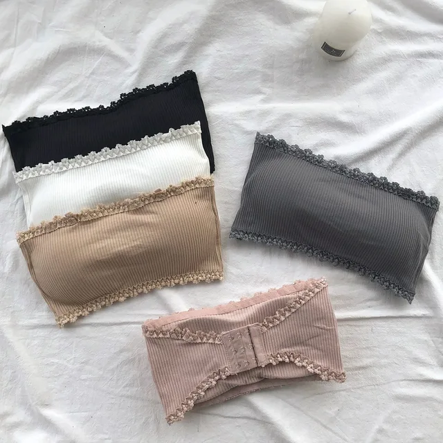 Lace Strapless Bra Women Sexy Tube Top Invisible Push Up Bralette Lady Seamless Underwea Lingerie Summer Chest Wraps Crop Tops 5