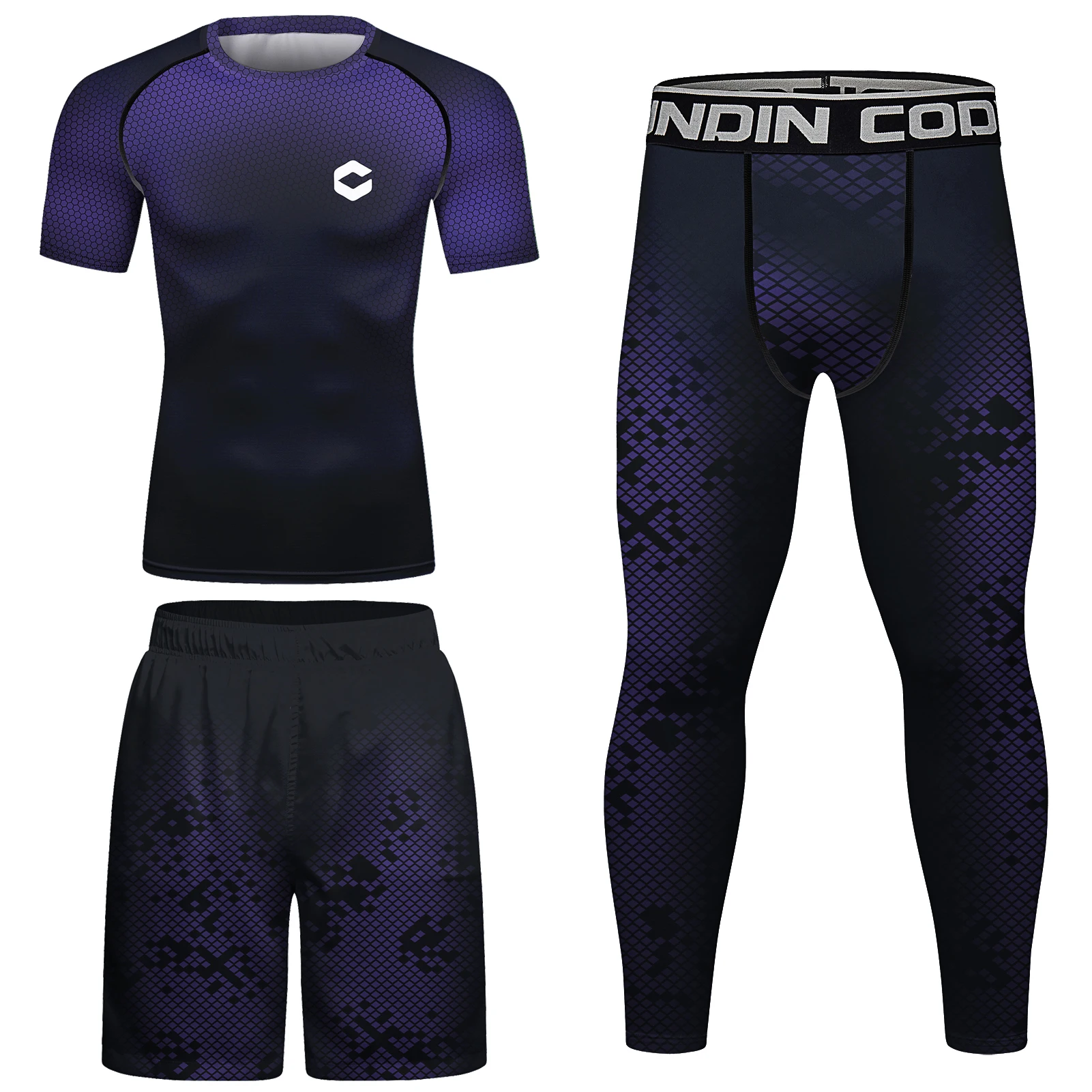 Cody Sportsuits Boxing Compression T-shirt Men Sport MMA Rashguard Jiu Jitsu Quick-drying Sportswear Men Rash Guard Set