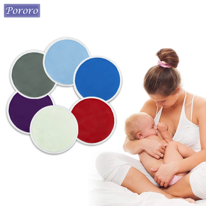 6 Pz Lavabile Maternità Allattamento Pad Riutilizzabile Orangic Bamboo Solid Breast Pad Super Assorbente Anti-Trabocco Allattamento Al Seno Pad