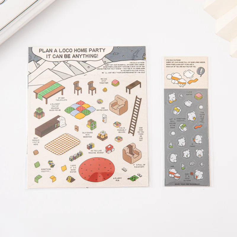 3D Sticker Mini cute animals Three-dimensional miniature scene DIY stationery Stickers Scrapbooking Pasting Cute Hand Account