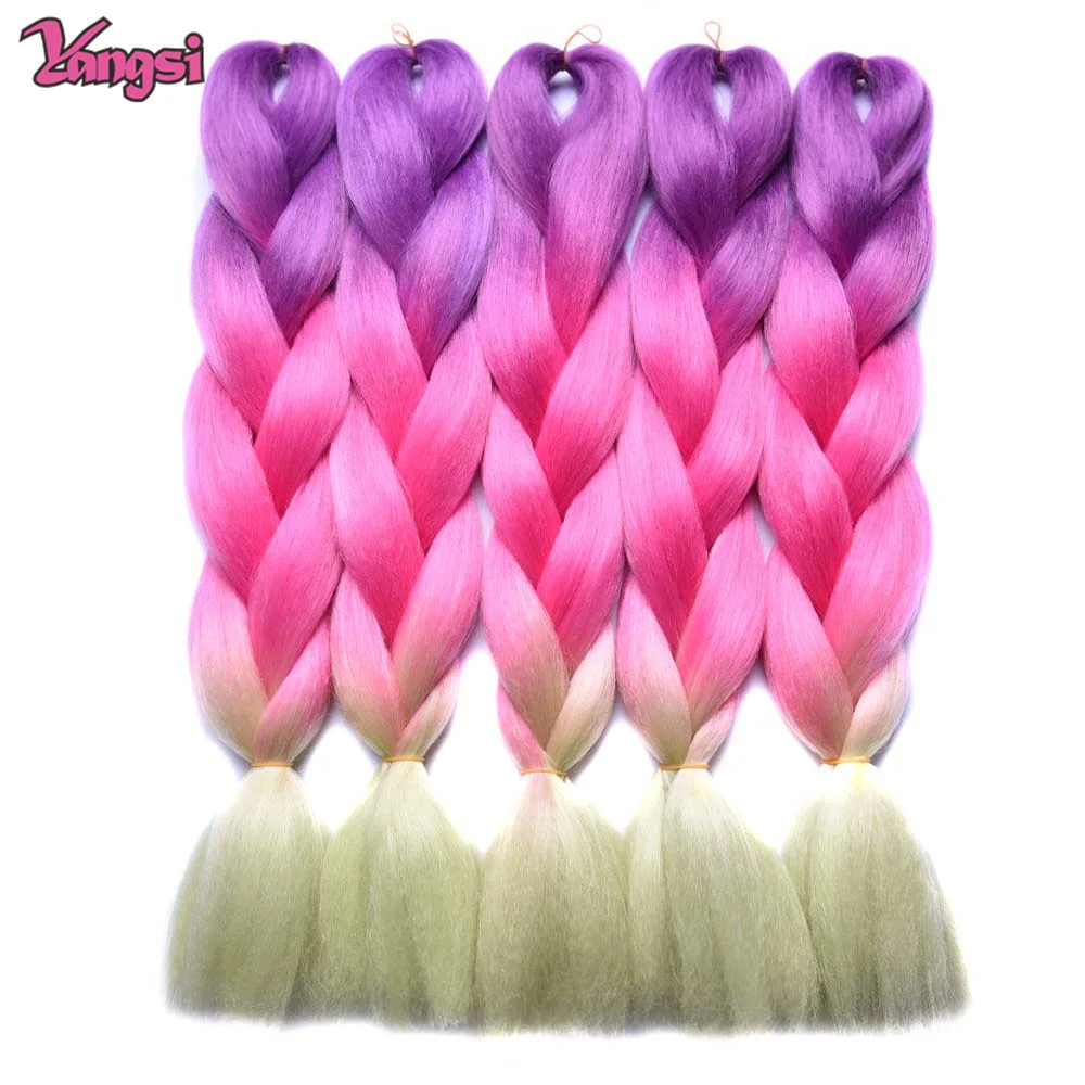 Full Star 100 g Synthetic Jumbo Braids Hair 24 inch High Temperature Fiber Jumbo Ombre Crochet Box Braiding Hair Extensions