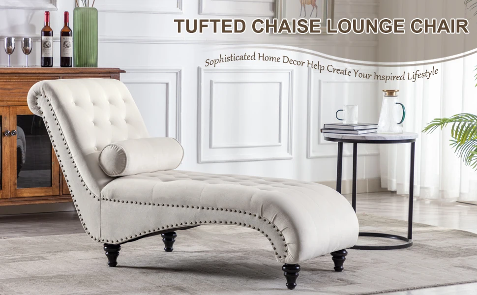 Cream White Chaise Lounge