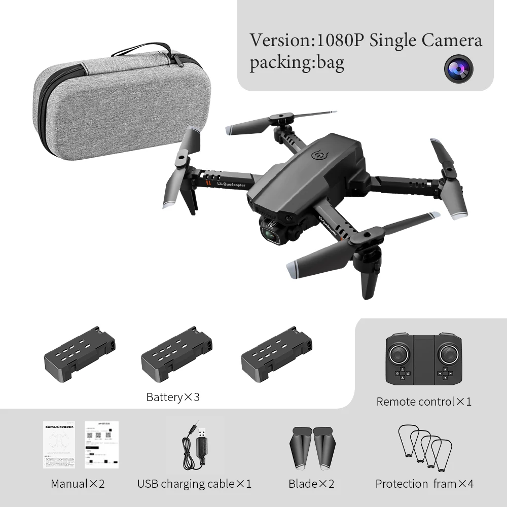 LSRC XT6 2.4G Mini Drone 4K 1080P HD Camera WiFi FPV Hold Foldable Quadcopter RC Drones storage bag Kid Toy Boys GIfts RC Quadcopter cheap RC Quadcopter