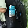 1pc Gradient Sports Water Bottle with Straw & Time Marker for Outdoor Fitness Hiking & Gym Leakproof Travel Water Bottle 6