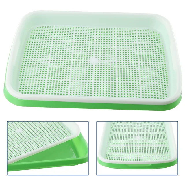 Microgreens Sprouter Tray Germination Tray Hydroponics Tray Double Layer Sprout Plate Nursery Pots Soilless Cultivation Planting 5