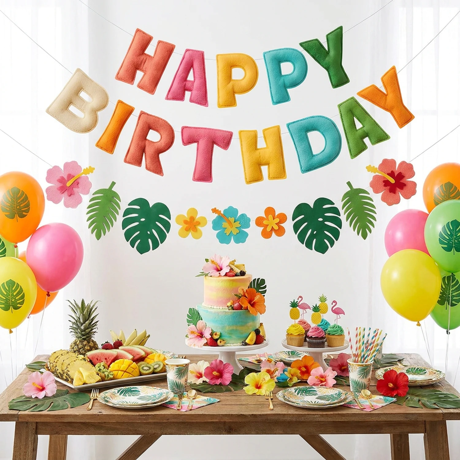 Tropical Felt Banner Garland 1