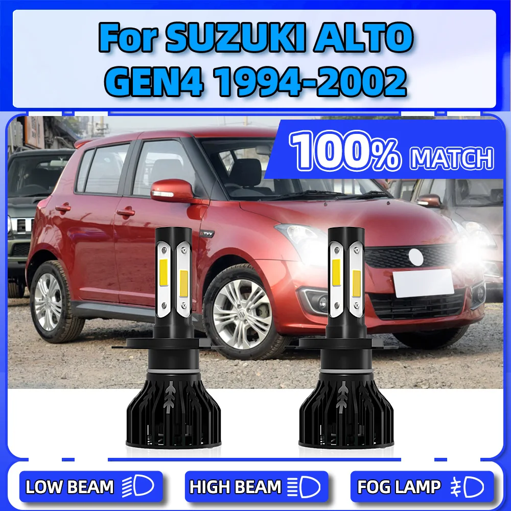 

2Pcs LED Headlight Bulbs 20000LM Car Front Lights 120W Auto Lamps For SUZUKI ALTO GEN4 1994-1996 1997 1998 1999 2000 2001 2002
