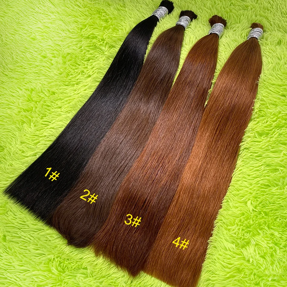 extensiones de cabello natural humano natural original straight extensions raw vietnamese Indian human hair Bulk bundles