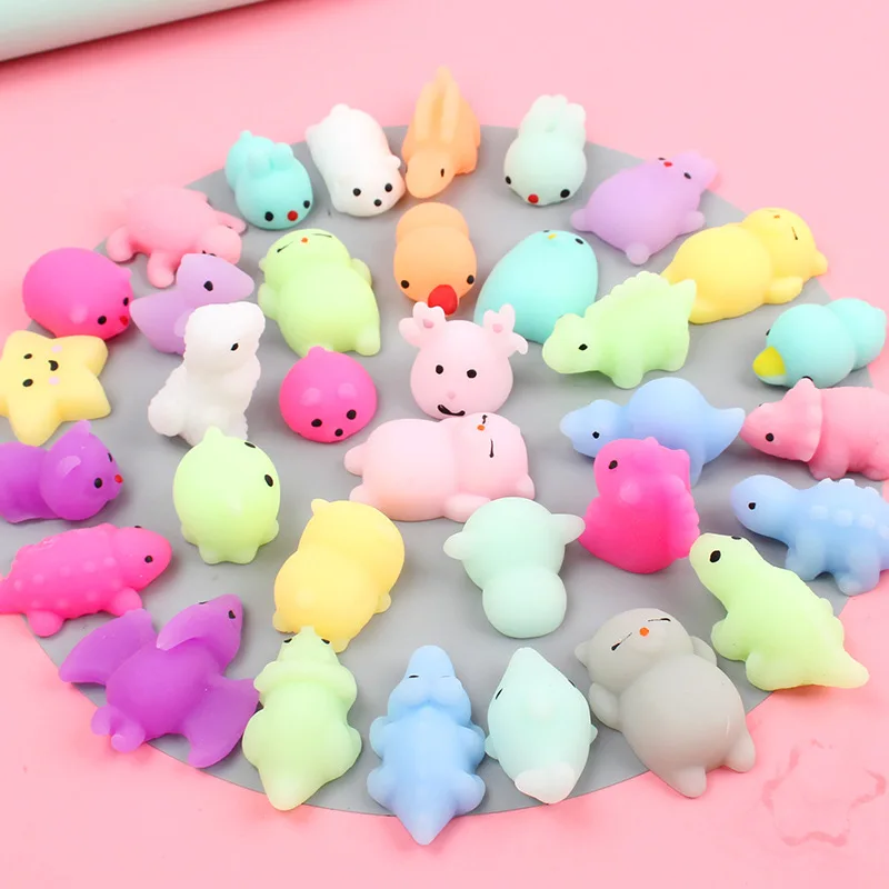 50/100PCS Kids Party Gift Squishy Toys Cute Animal Antistress Ball Squeeze Mochi Abreact Soft Sticky Stress Relief Squishy Toys