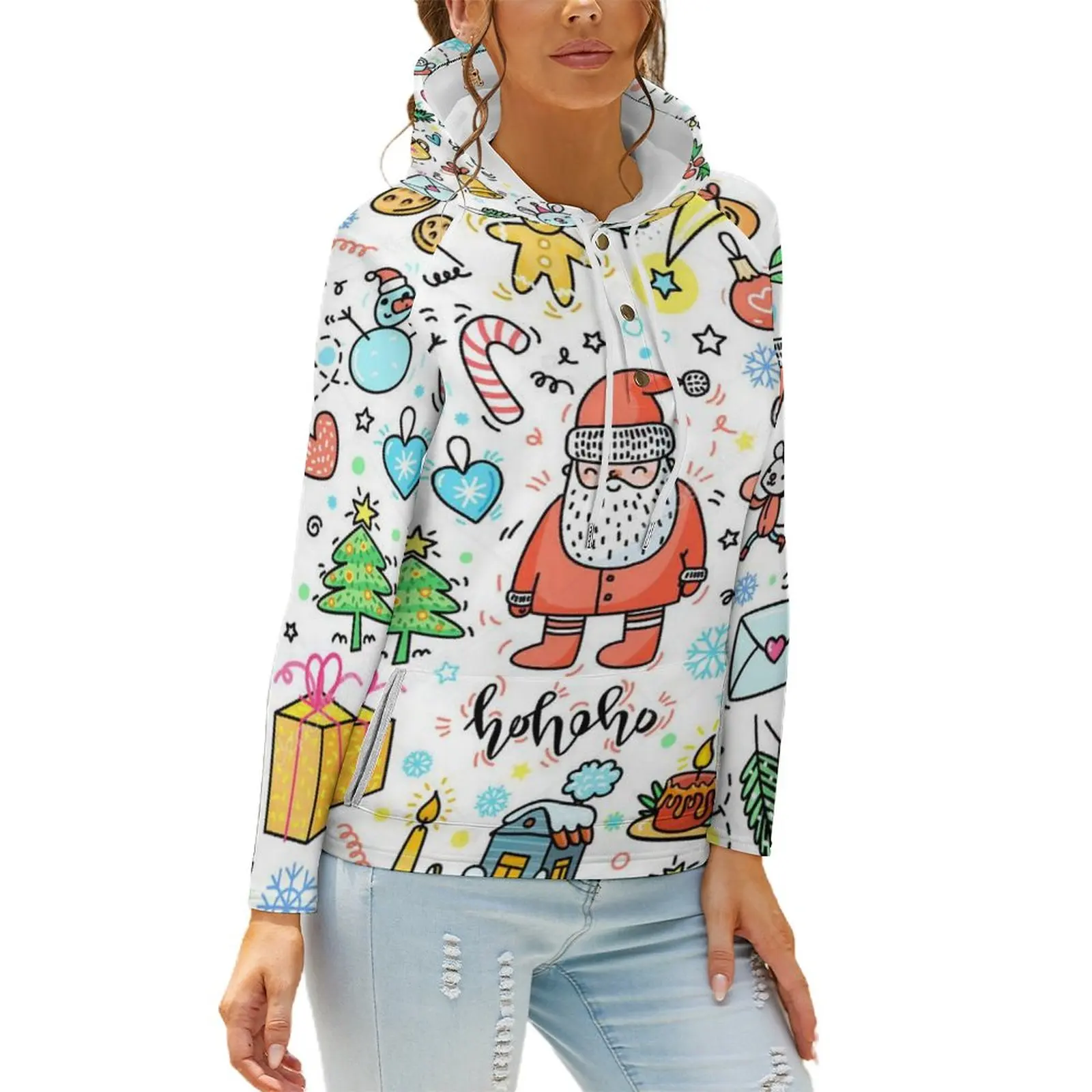 Christmas Sweatshirts Women Hoodie Casual Loose Shirts Christmas