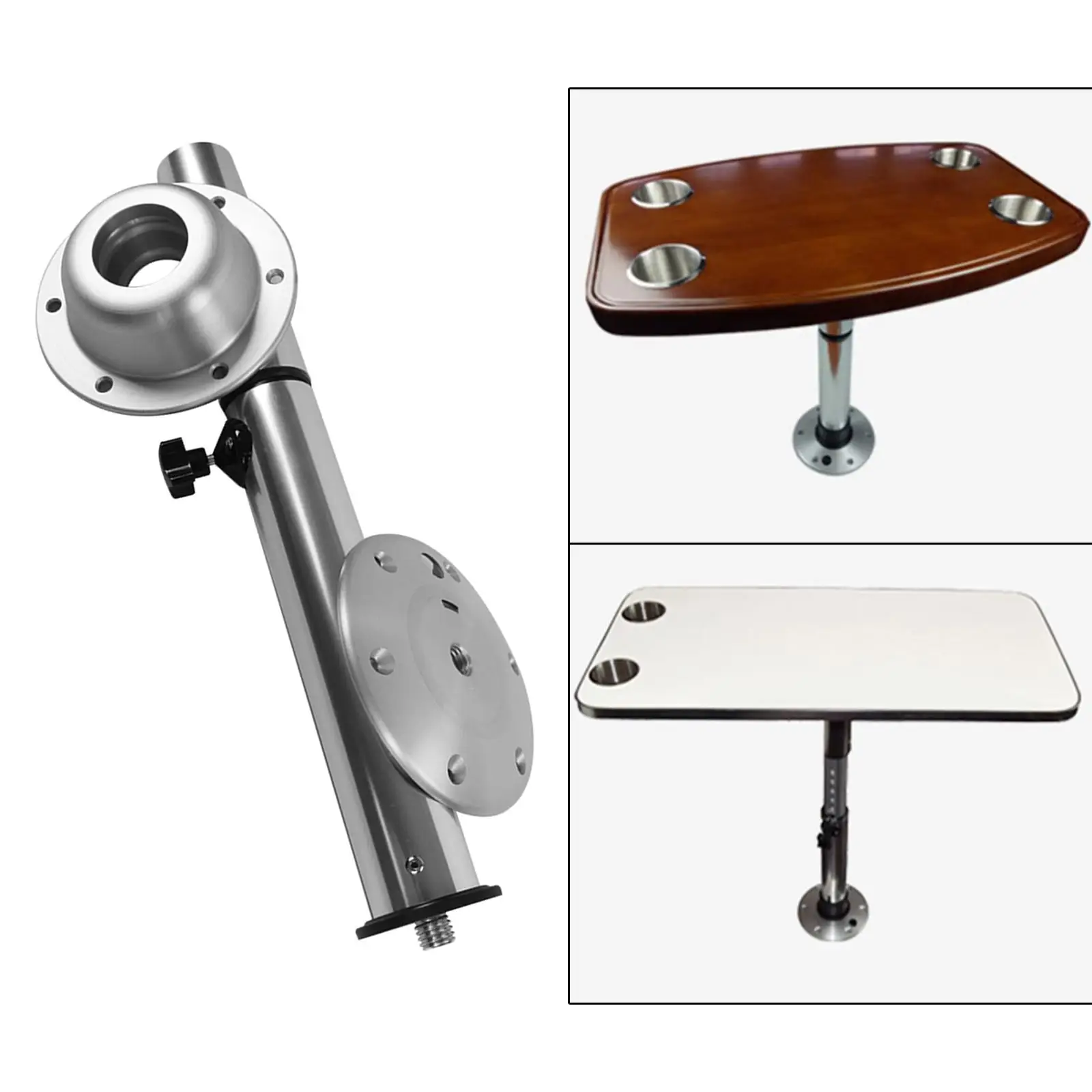 Support de table amovible pour l'aménagement intérieur de votre bateau :  coupelles et pied de tables pour bateau.