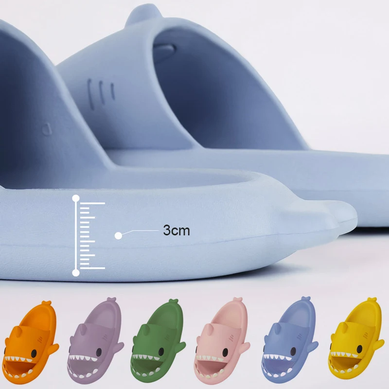 Slippers Sandals Shoes Shark Women Men Adult Couple Children Bathroom Home