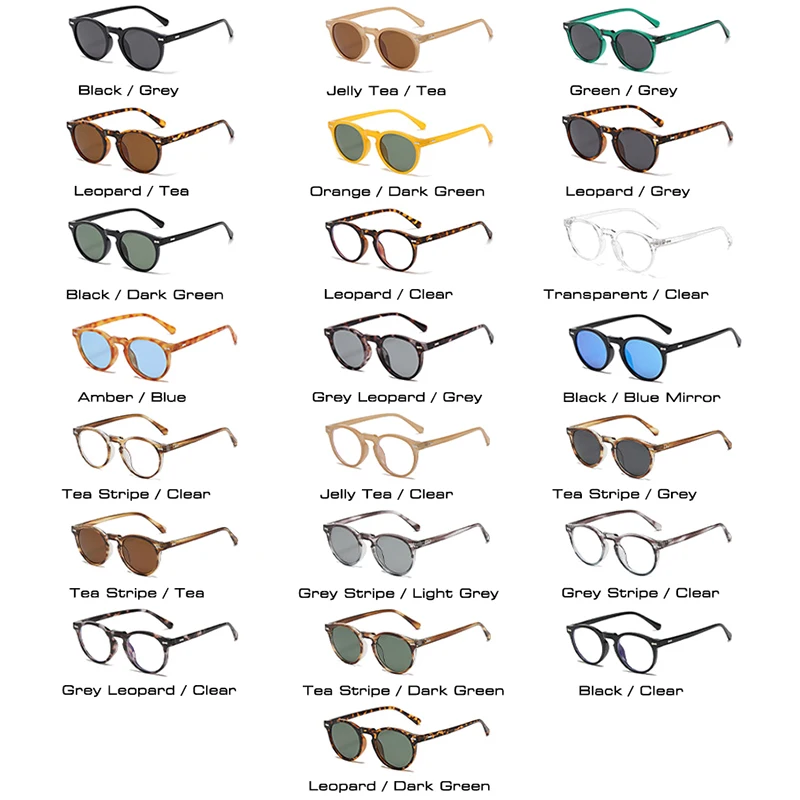 Buc& EI-Lunettes de soleil polarisées rondes rétro pour femmes et hommes, nuances de décoration, RiSALE, Punk, vert foncé, mode UV400
