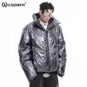 LUZHEN giacche imbottite lucide di fascia alta di lusso invernale linea riflettente design nuovo in bello caldo colletto alla coreana Parka LZ8062 1