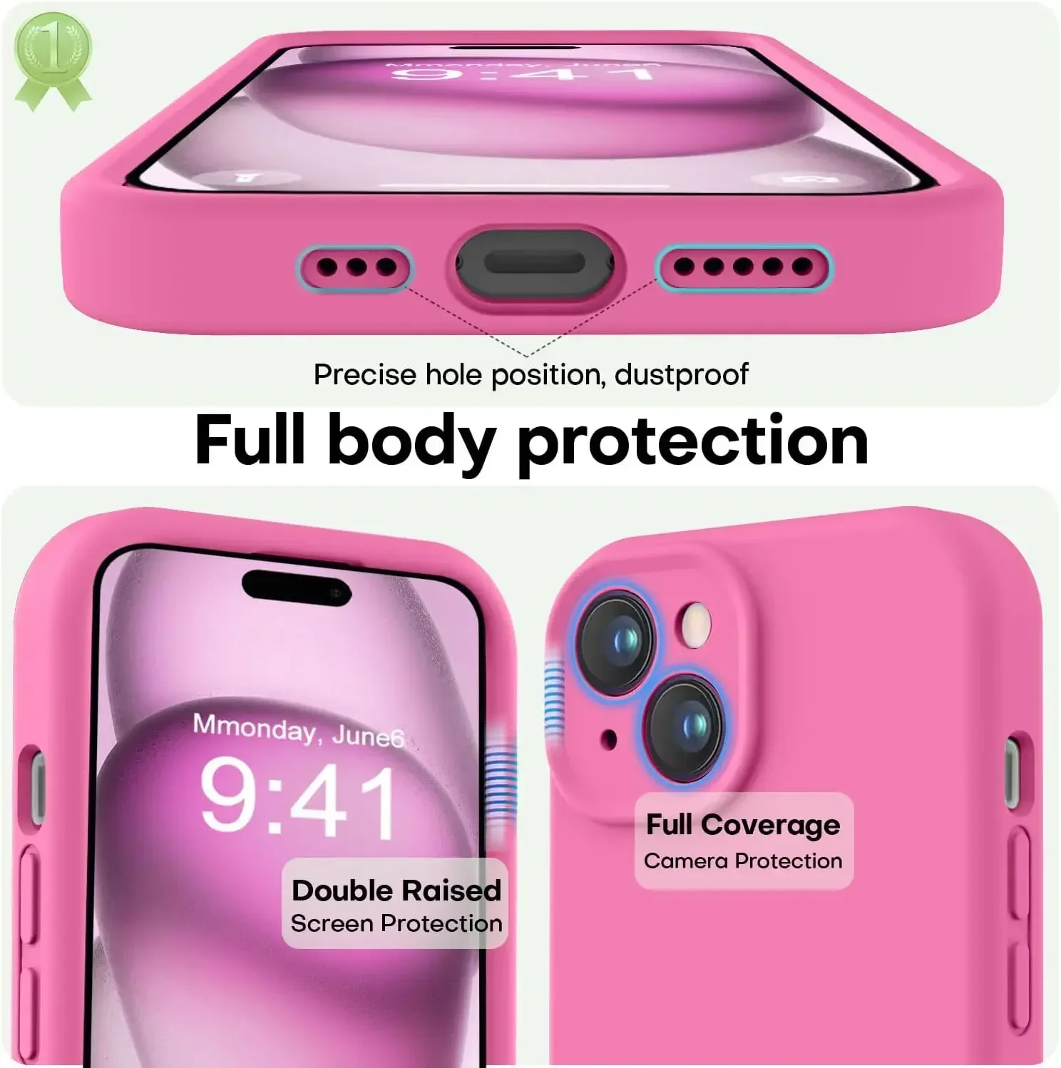 Premium Full Body Protective Phone Case - Liquid Silicone with Soft Microfiber Lining and Shockproof Design