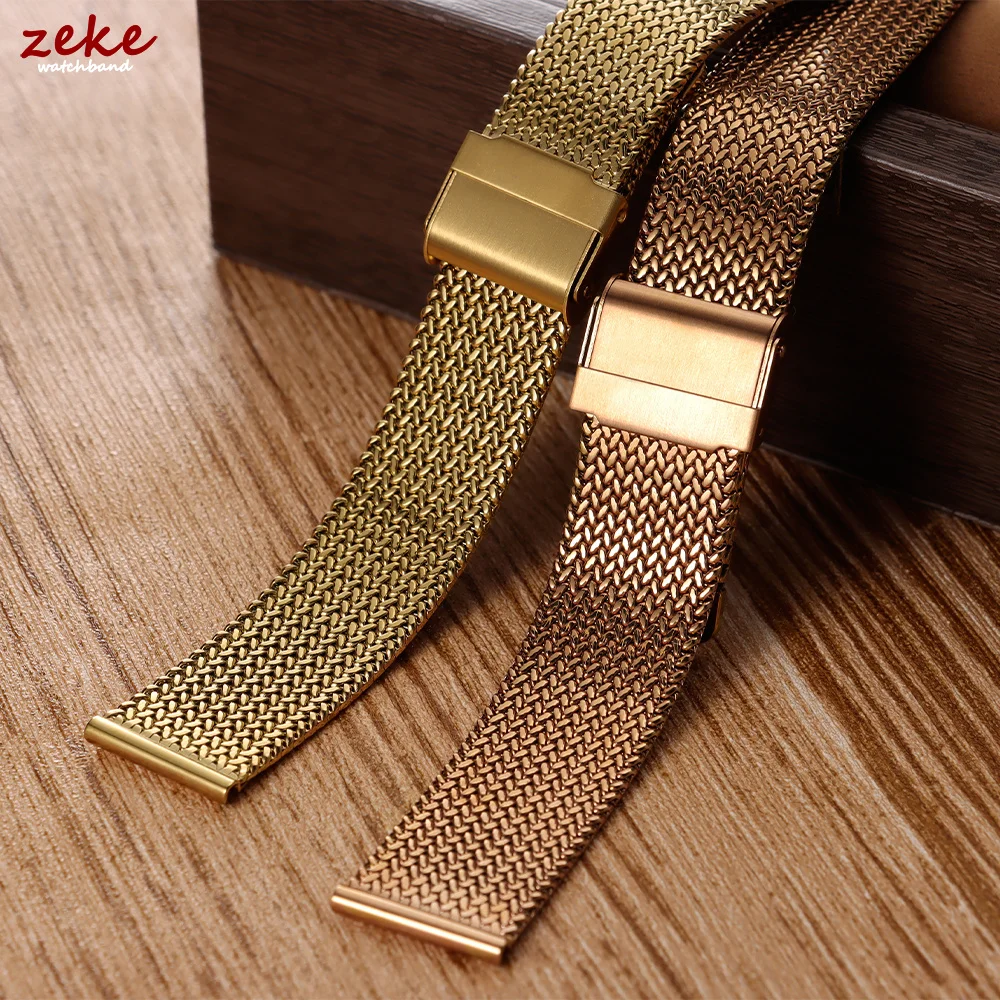 Elegant Milanese Mesh Stainless Steel Watchband with Folding Buckle - Universal Strap