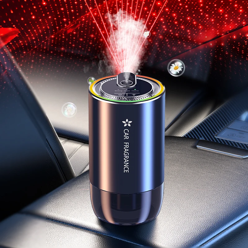 

Waterless Aluminum Aroma Diffuser Car AI Start-stop Starry Sky Led Light Scent Fragrance Air Refresher Wireless Home Appliances