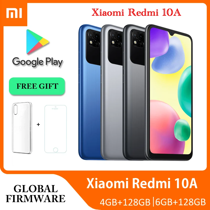 Original Xiaomi Redmi 10A Global Rom Smartphone 4G 128G 6.53' HD Display Helio G25 Octa Core 13MP Fingerprint 5000mAh SmartPhone