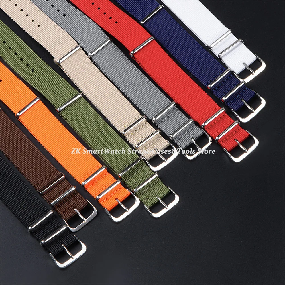 Ribbed Nylon Military Sport Watch Strap - Ballistic Fabric Band