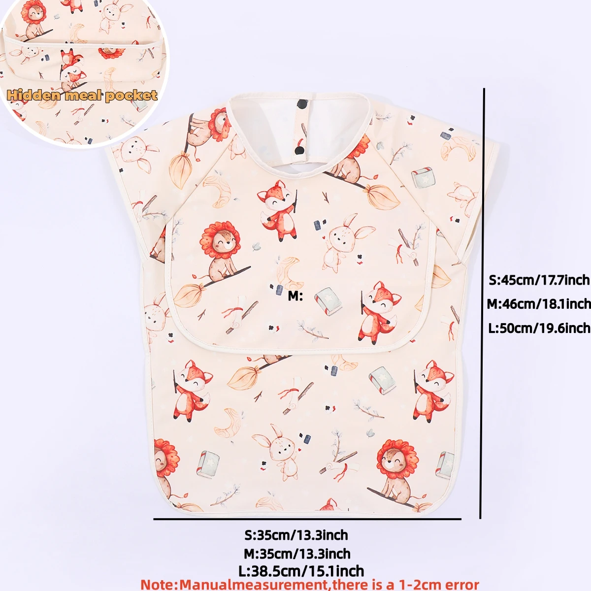 Newborn Baby Bibs Blouse Waterproof No-sleeved Reverse Dressing Infant Eating Clothes Apron Bib Protective Clothing - 6