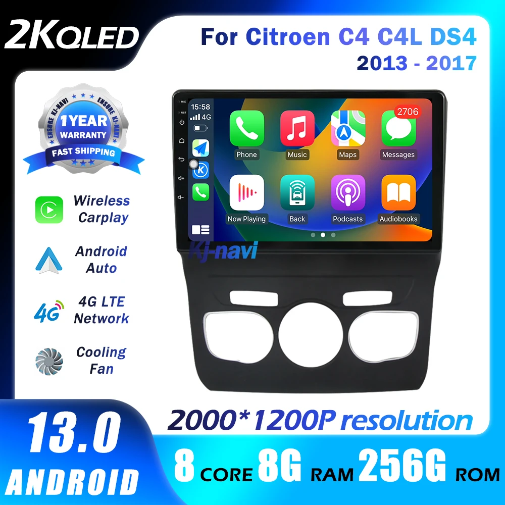 Autoradio Android 10 SXAUTO Per Citroen C4 C4L DS4 (2013-2017), 10.1 Pollici, 4G+64G, Carplay, DSP, Con Fotocamera Posteriore Gratuita