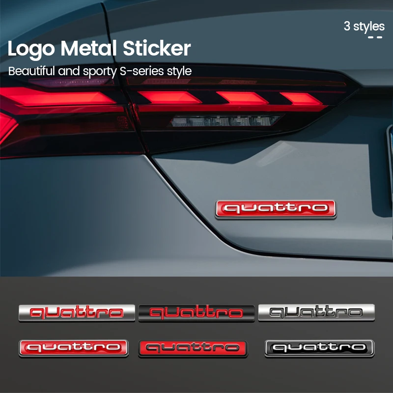 Car Body Rearview Mirror Fender Sticker Quattro Emblem Decals For Audi