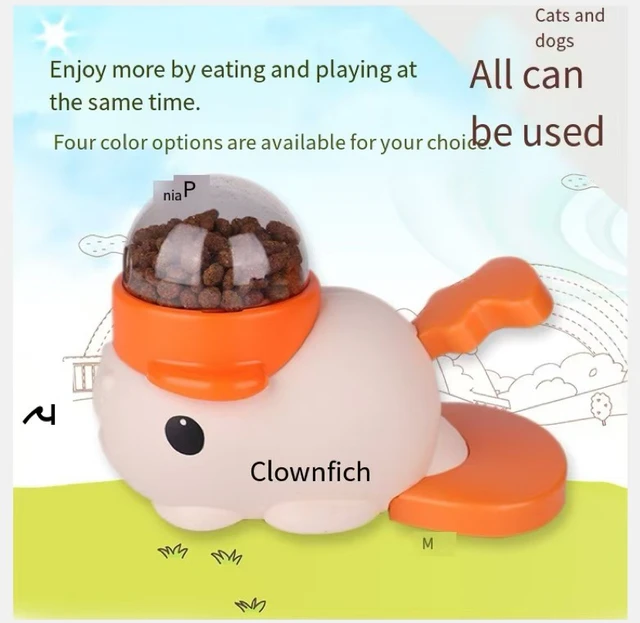 Yellow Duck Dog Automatic Feeder Interactive Pet Feeding Machine Puppy Food Dispenser Toy Training Device 3