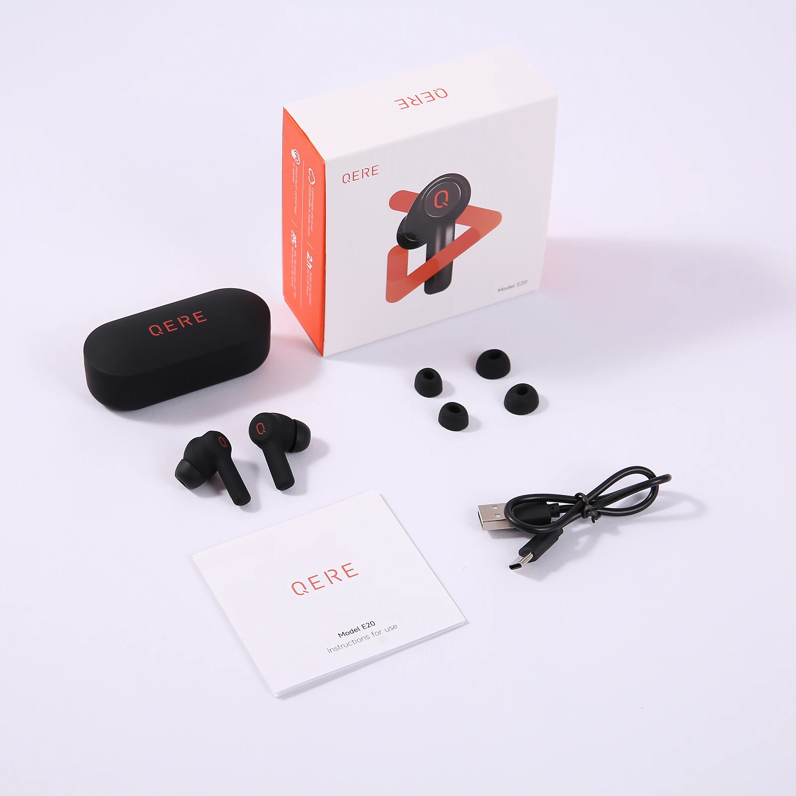 Auriculares sem Fio Bluetooth Qere E20 Fone de Ouvido de Música Hifi com Microfone Fones de Ouvido Esportivos Fone à Prova Dágua Tws 100 Original Novo 2023 - Image 6