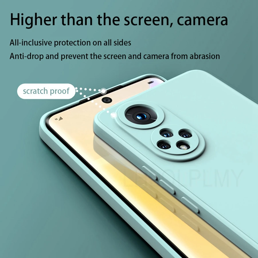 Elegant Square Liquid Silicone Soft Phone Case Cover