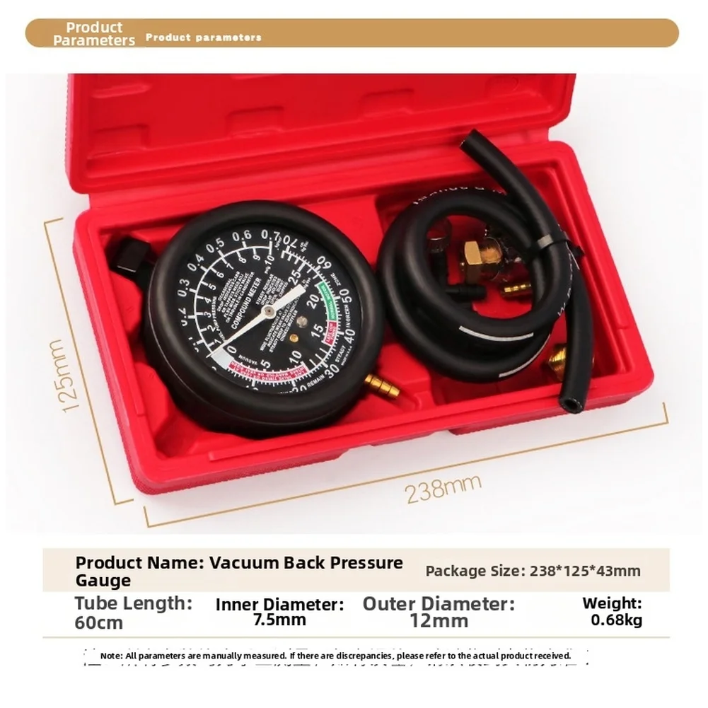 멀티 어댑터 압력 게이지 키트 진단 도구 촉매 변환기 역압 게이지 다용도 차량 호환성