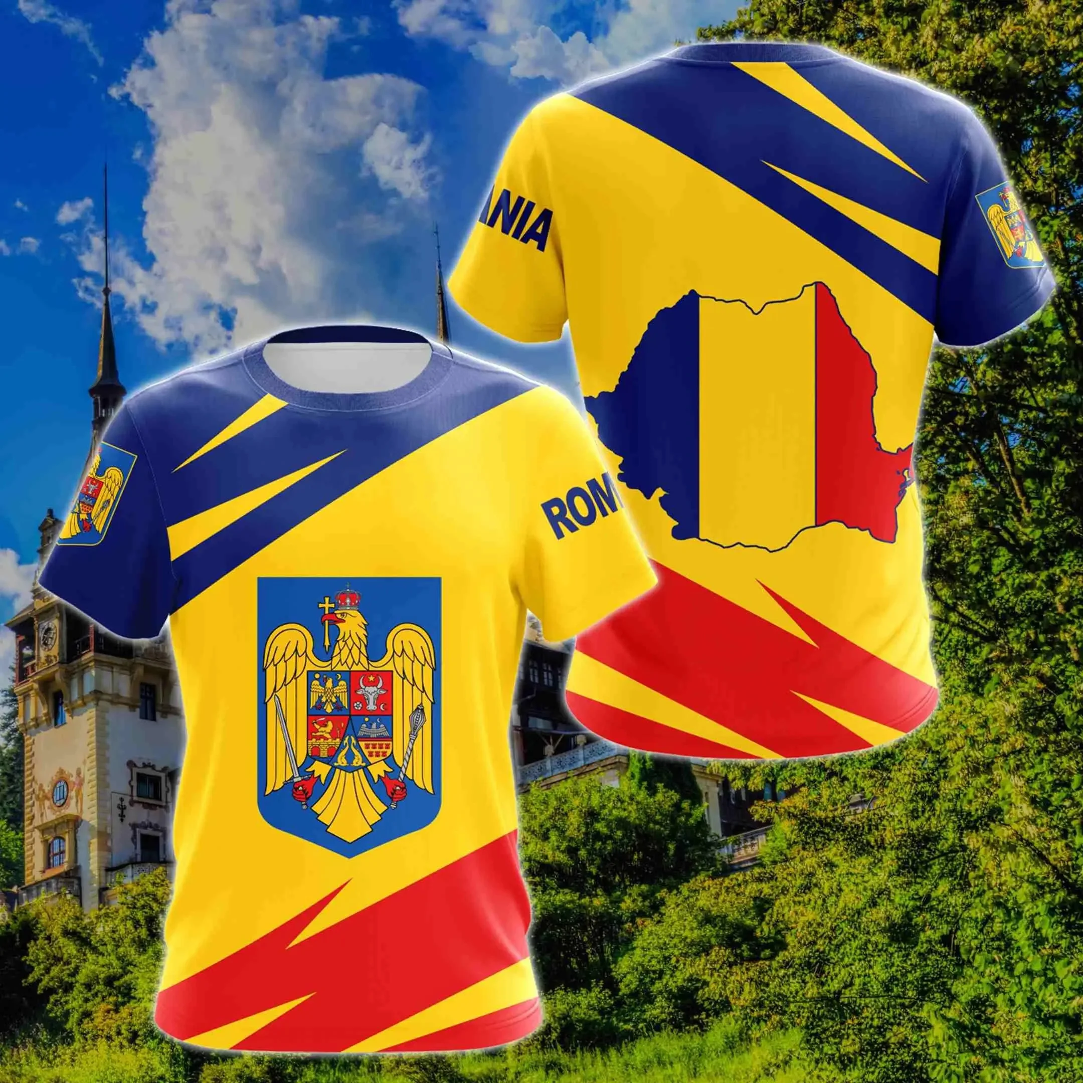Football Jersey Romania Jersey Soccer Germany Romania Flag Graphic T Shirt Men T-shirt Spain Dutch Soccer Tee Shirts per