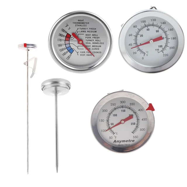 Termometro Olio Da Frittura ANCLLO - Acciaio Inox, Sonda 18cm, Scala 20-280°C, Precisione - Foto 2