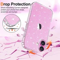 Glitter Clear Phone Case For iPhone 17 Air 16 15 14 13 12 11 Pro Max X XR XS Max 8 7 Plus Women Girls Soft Shockproof Cover 4