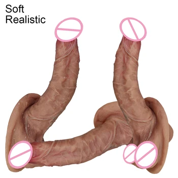 Realistic Makeup Dildo Quality Silicone Big Gag Cock Penis Anal Sex Toys For Women Strapon Lesbian Vagina Orgasm Masturbation 2