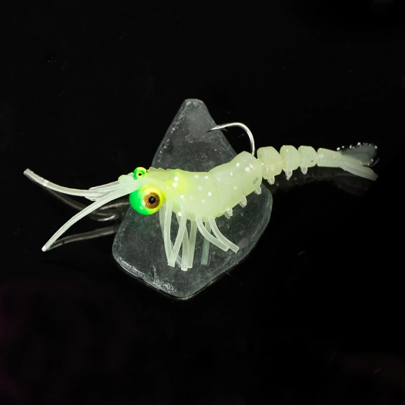 1 pc Luminous Glow Shrimp Lure Artificial Bait Soft Fishing Lures