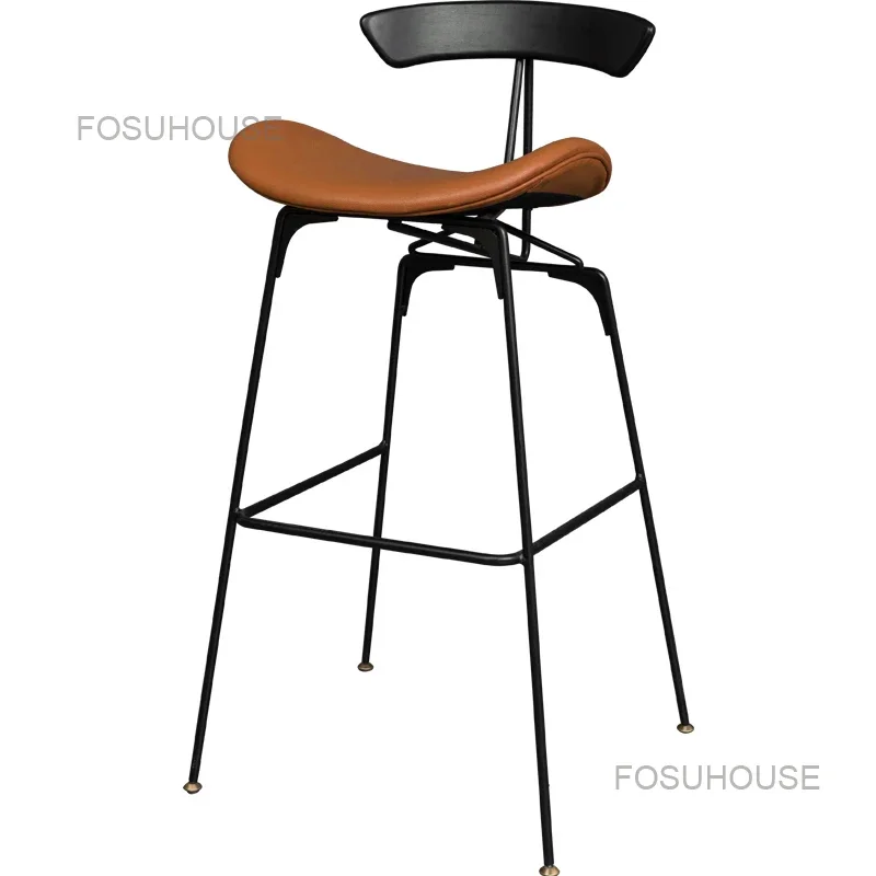 Industrial Iron Bar Chairs Kitchen Furniture Modern Vintage Back Bar Stools nordic Designer Luxury Reception High Chair