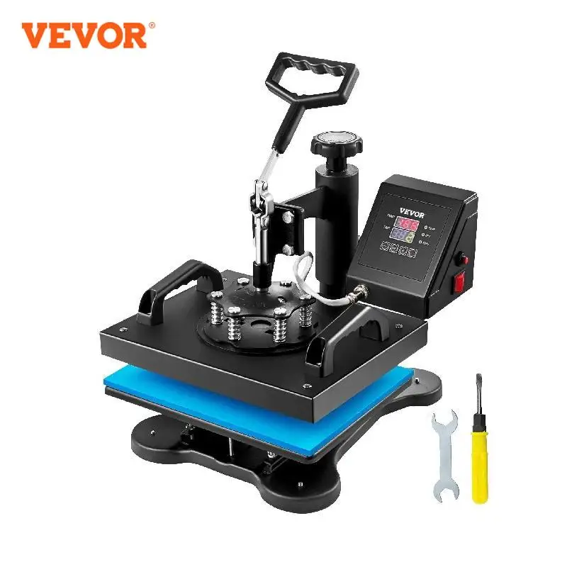 VEVOR Heat Press, 5 in 1 Heat Press Machine Machine 12x15, Clamshell Sublimation Transfer Printer Fast Heat-up, Digital Precise