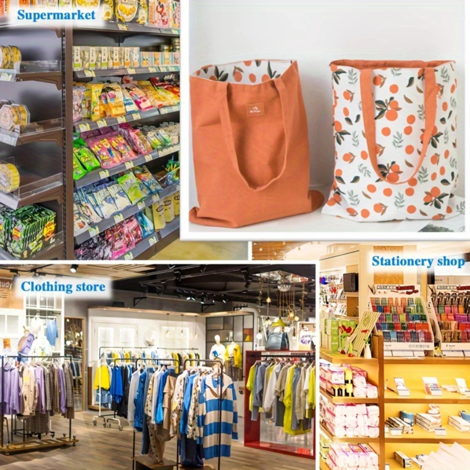 Wheat Fabric Double-Sided Dual Purpose Handbag-Cotton Linen Canvas Bag for Shopping, & More! for retail stores, boutique and