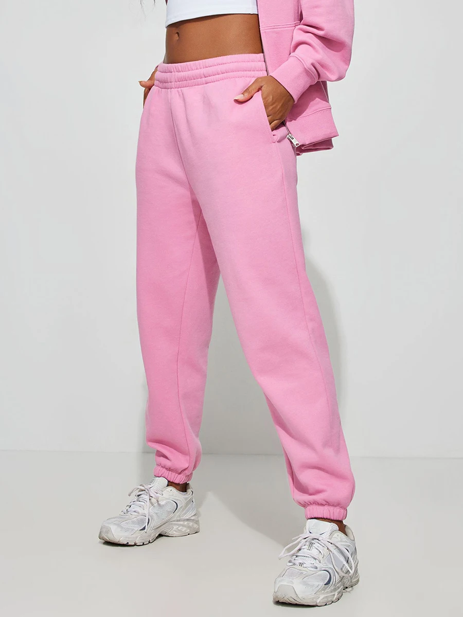 

Брюки женские эластичные однотонные, спортивные штаны для бега с карманами, повседневные леггинсы с эластичным поясом