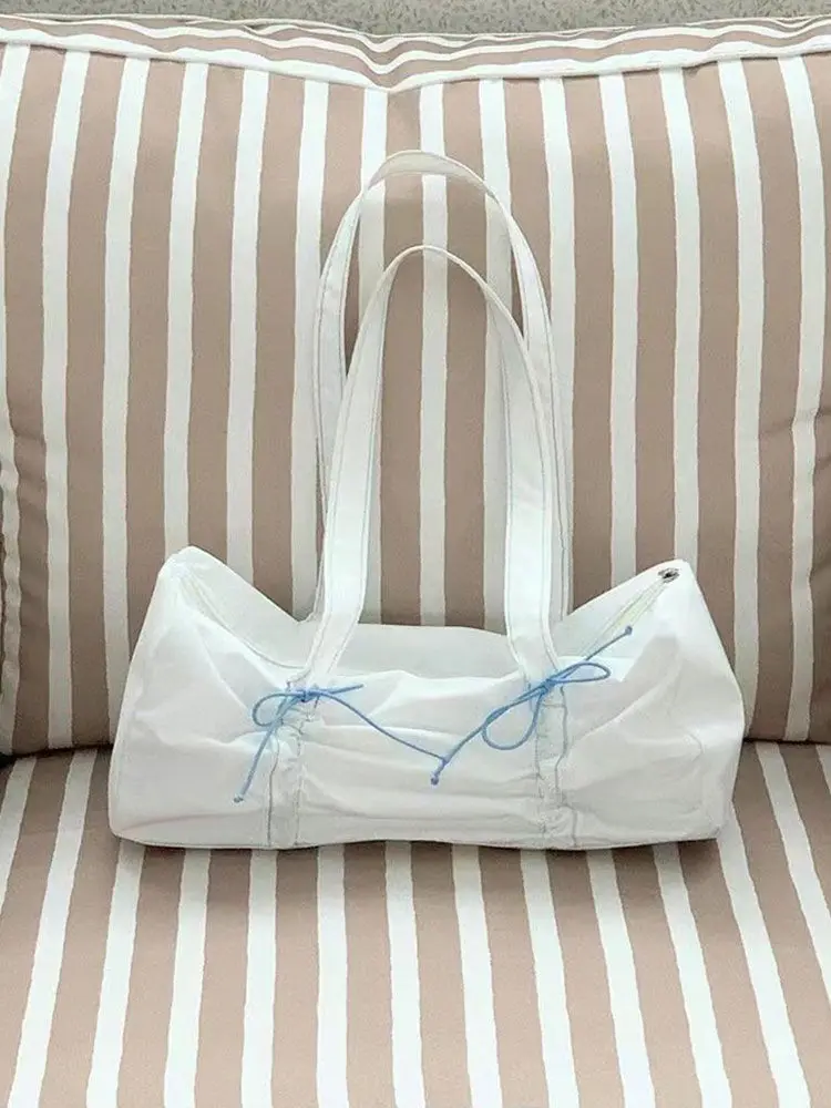 Korean New Arrival Sweet Drawstring Bow Large Capacity Handbag Tote Bags Women Commute Shoulder Bag