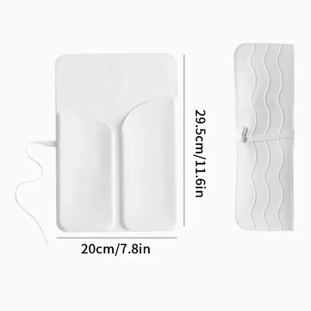 2 in 1 Hair Curler Storage Bag Folding Silicone Straightener Storage Pouch Waterproof Dustproof Heat Resistant Mat Make Up Bag