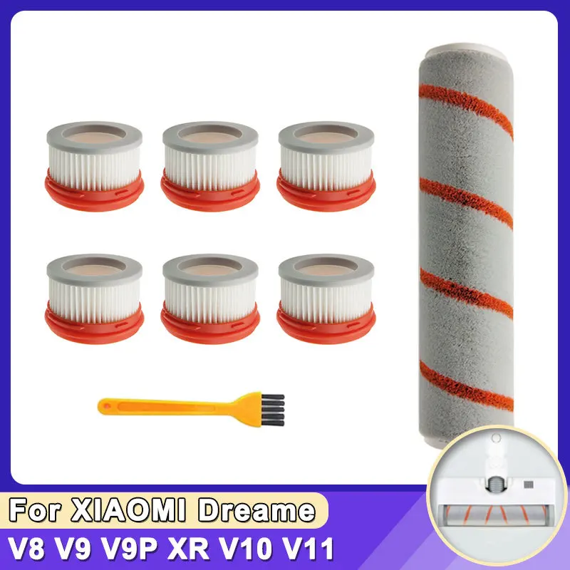 Hepa Filter Roller Brush For Xiaomi Dreame V8 V9 V9p V10 Xr V11 Vacuum