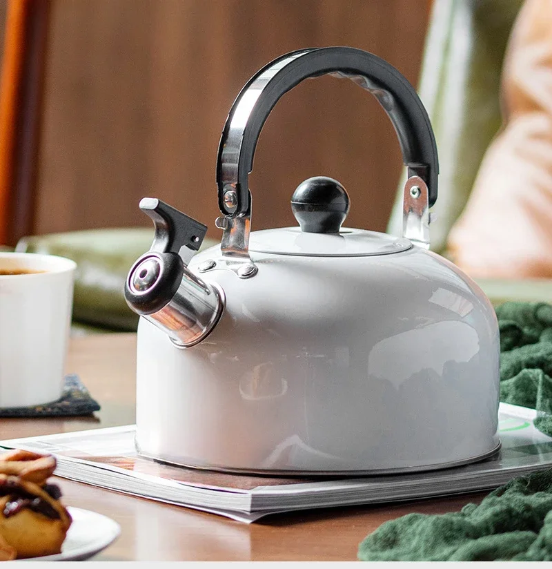 Whistling Kettle White Gas Kettle New White Spray Painted Whistle