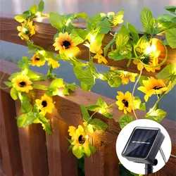 Solar - Powered Waterproof Maple Leaf Fairy Lights - 100 LED, 10M Length for Outdoor Christmas Garden Decoration (Sunflower)