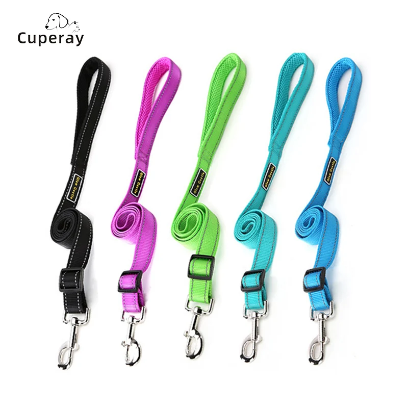 Nylon Pet Leash, Soft Handle Dog Leash Reflective Adjustable Length Dog