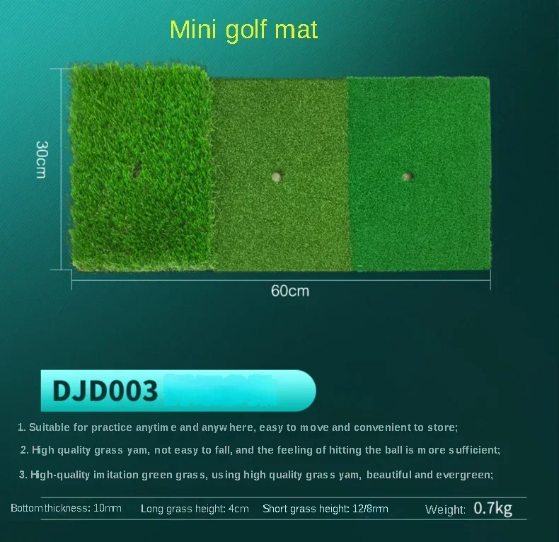 Description Picture 4 of itemGolf Hitting Mat Indoor Outdoor Mini Practice Durable PP Grass Pad Backyard Exercise Golf Training Aids Accessories